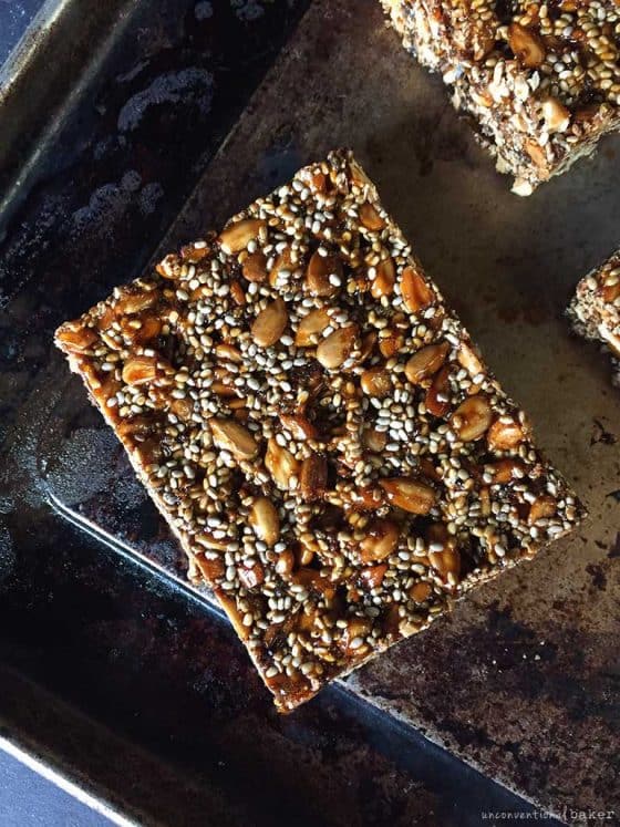Sunflower and Chia Seed Bars (GlutenFree, Vegan, Paleo)