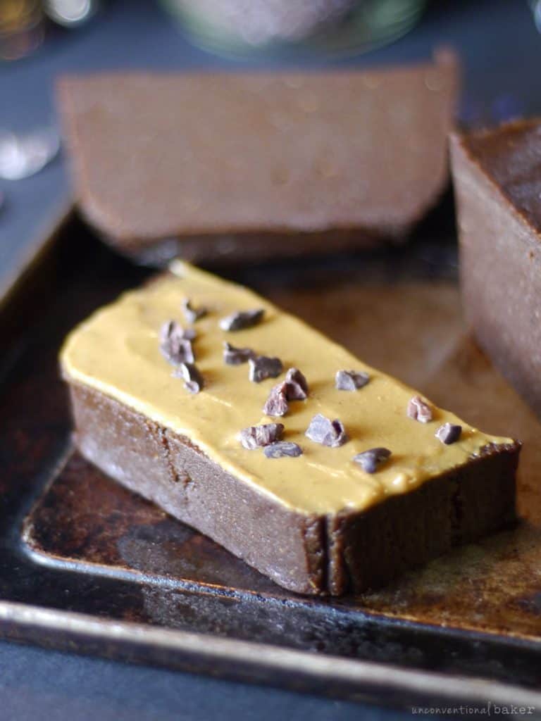 peanut butter pumpkin chocolate fudge (vegan, gluten-free, oil-free)