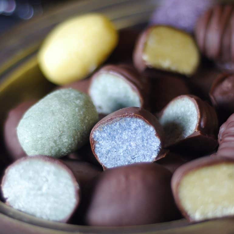 Colorful Coconut Chocolate Eggs Colorful Coconut Chocolate Eggs