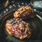 crunchy stuffed dates for snacking (gluten-free, vegan)