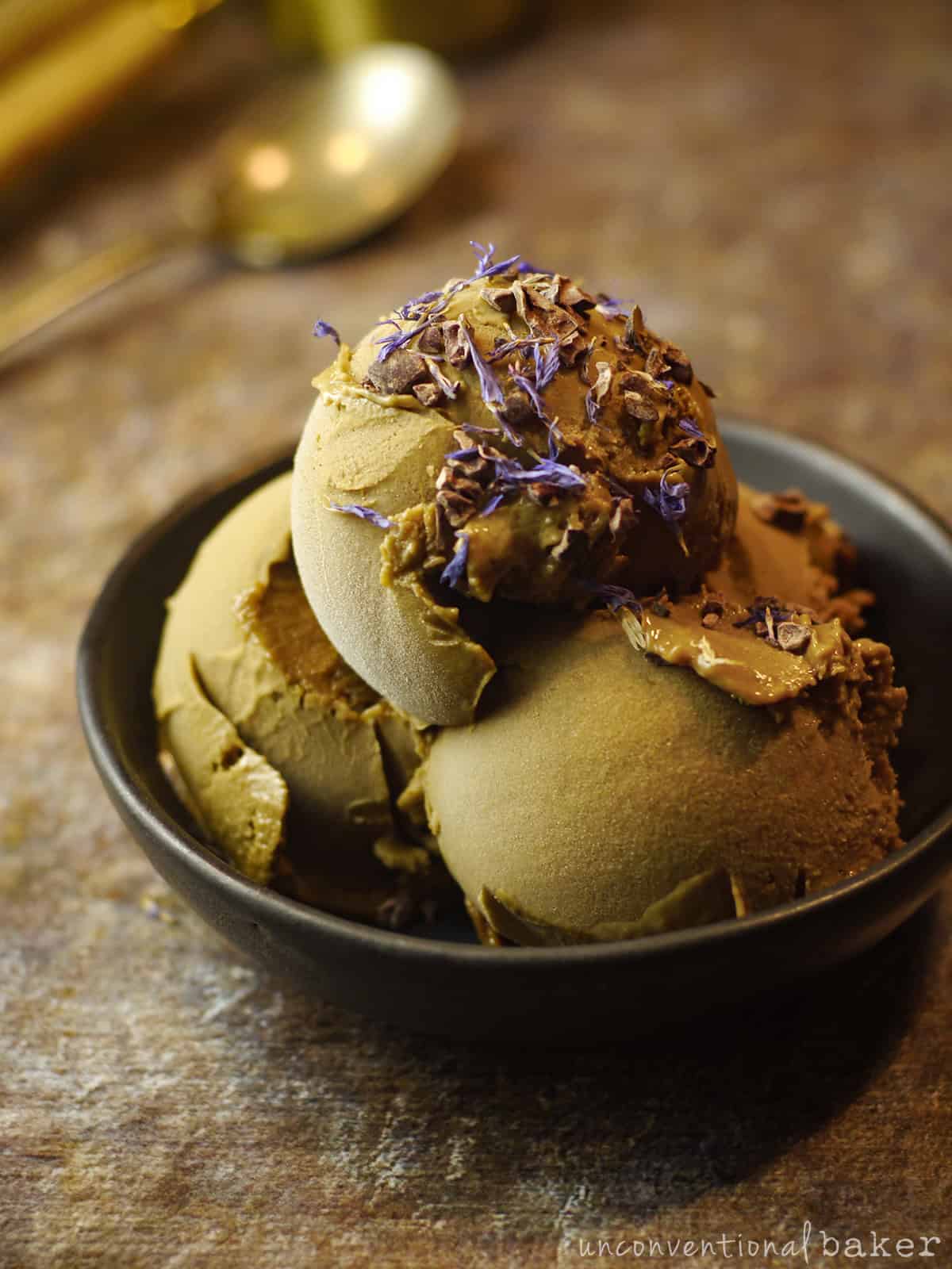 vegan macadamia espresso ice cream