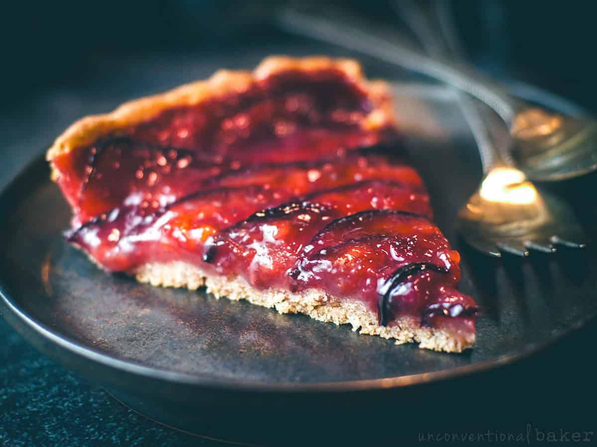 Plum Tart Slice (Vegan, Gluten-Free)